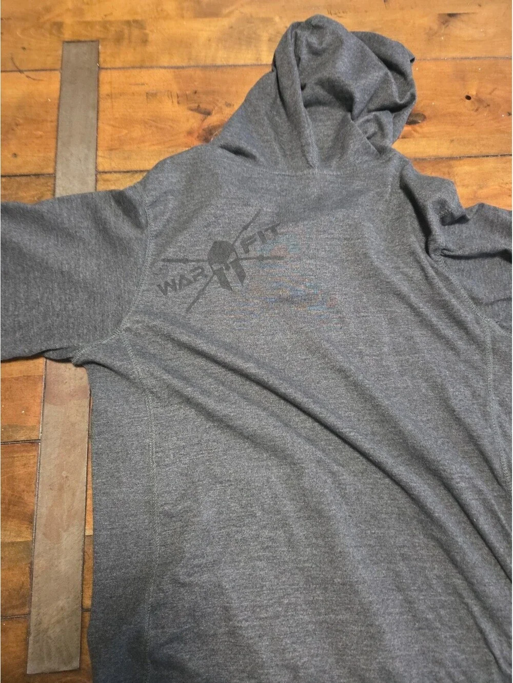 Warfit Spartan Lace Up Hoodie Mens Large Gray Strength Passion Gym Gymwear